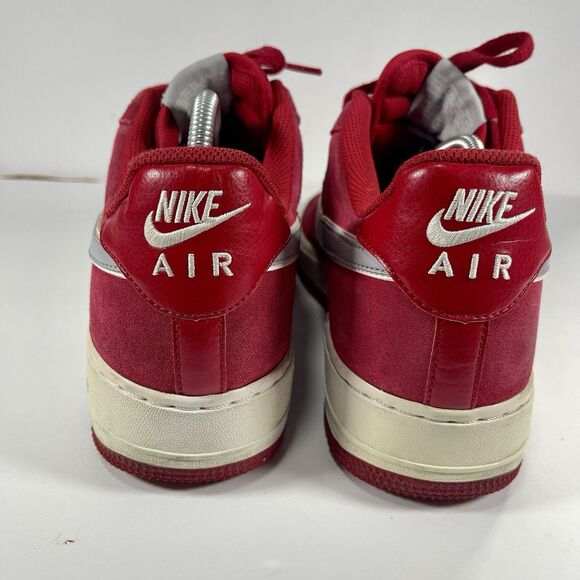 Nike Air Force 1 Low Gym Red Suede Silver Swoosh 488298-623 Men\'s Size 12 main image 5